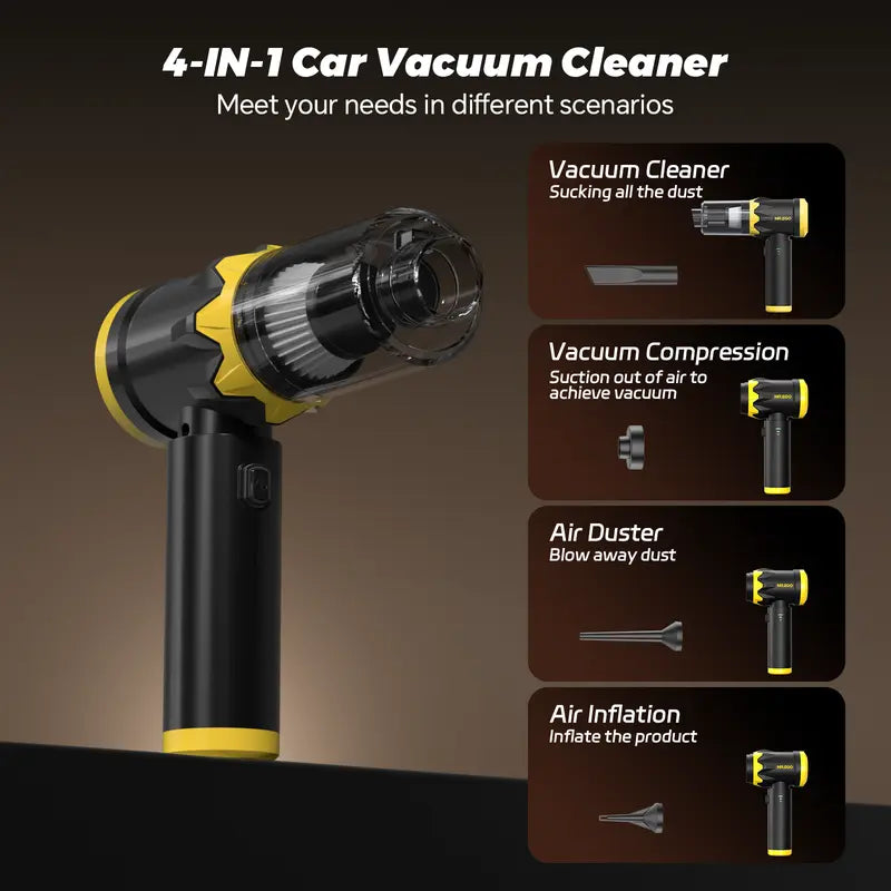 G2 Car Vacuum: 20000Pa Powerful Cordless 4-in-1 Mini Cleaner